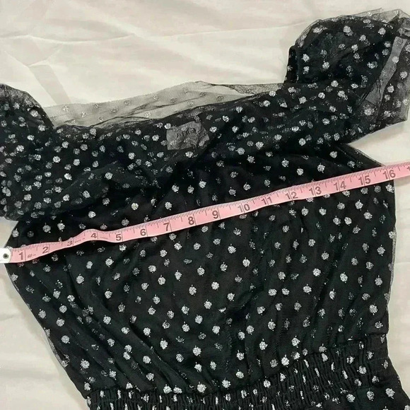 EVERLY Black Silver Tulle dress Woman’s Size S Party Fancy NEW NWOT HOLIDAY glam - Picture 10 of 14